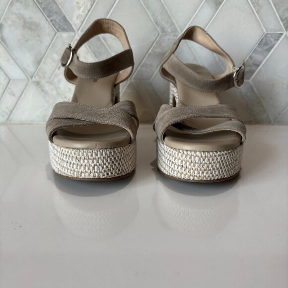 Nero Giardini Sz 39 9 Suede Criss Cross Strap Block Heel Sandal Sandali Donna - Picture 2 of 11